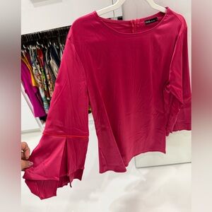 Elegant Pink Flare Sleeve Top